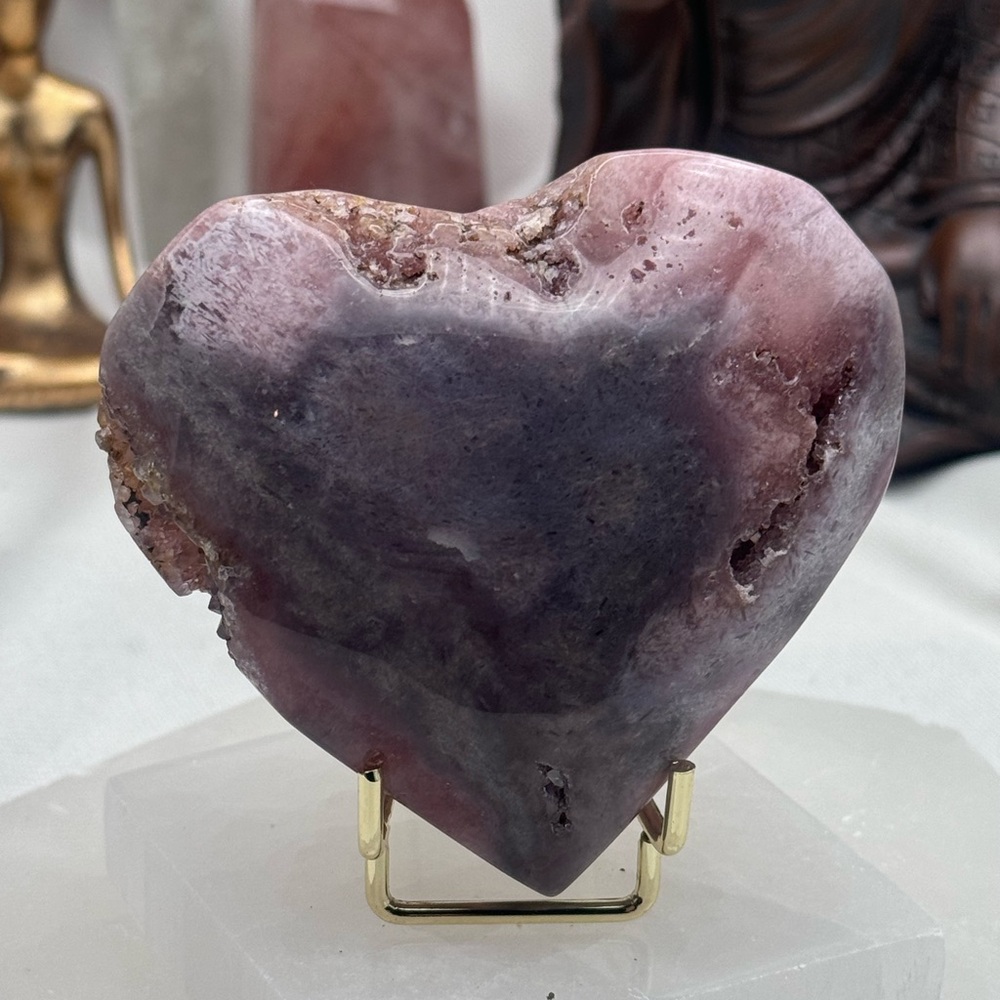 Pink Amethyst Druzy Heart - Picture 3 of 4